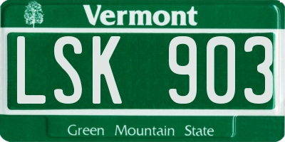 VT license plate LSK903
