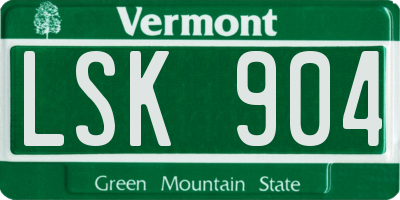 VT license plate LSK904