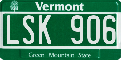 VT license plate LSK906