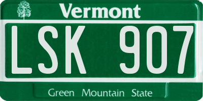 VT license plate LSK907