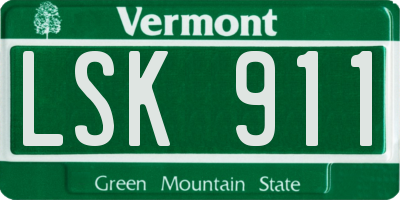 VT license plate LSK911