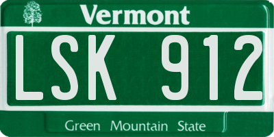 VT license plate LSK912