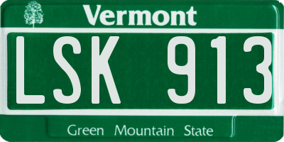VT license plate LSK913