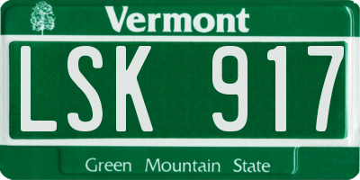 VT license plate LSK917