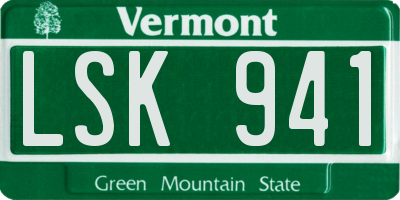 VT license plate LSK941