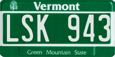 VT license plate LSK943