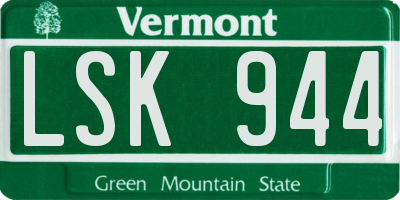 VT license plate LSK944