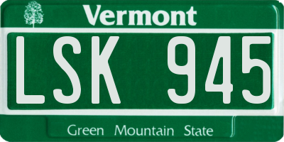 VT license plate LSK945