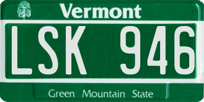 VT license plate LSK946