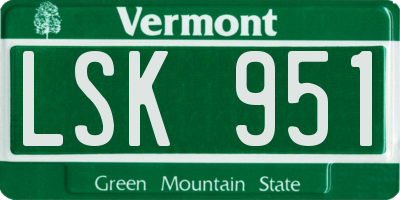VT license plate LSK951