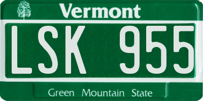 VT license plate LSK955
