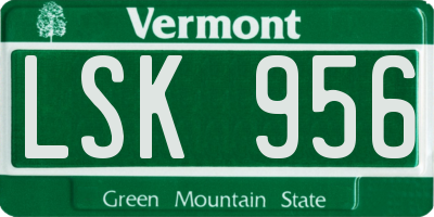 VT license plate LSK956