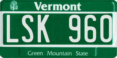 VT license plate LSK960