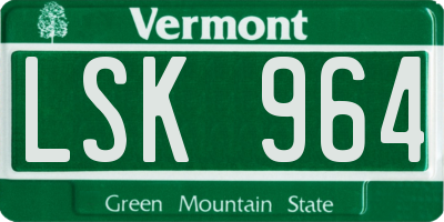 VT license plate LSK964
