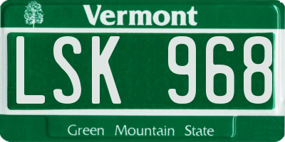VT license plate LSK968