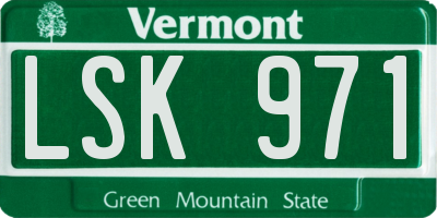 VT license plate LSK971