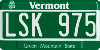 VT license plate LSK975