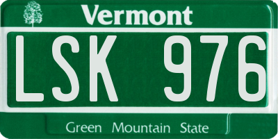VT license plate LSK976