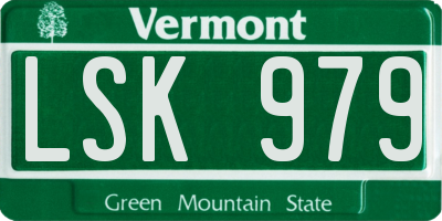 VT license plate LSK979