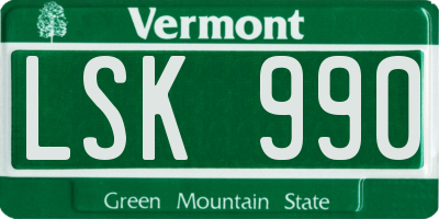 VT license plate LSK990