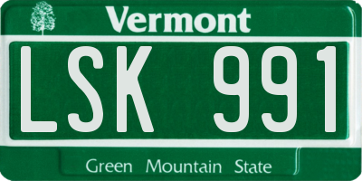 VT license plate LSK991