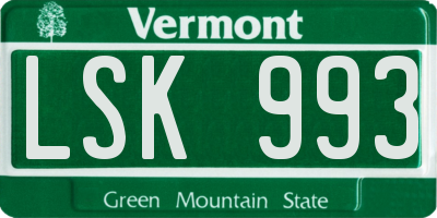 VT license plate LSK993