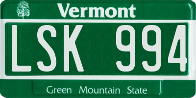 VT license plate LSK994