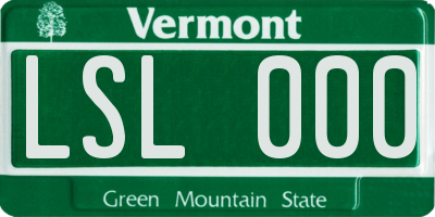 VT license plate LSL000