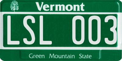 VT license plate LSL003