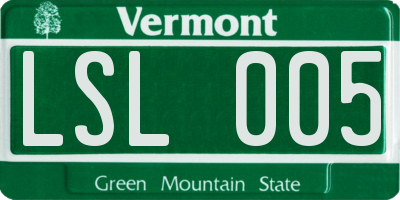 VT license plate LSL005