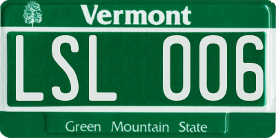 VT license plate LSL006