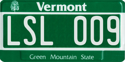 VT license plate LSL009
