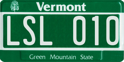 VT license plate LSL010