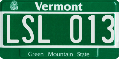 VT license plate LSL013
