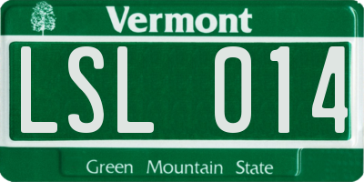 VT license plate LSL014