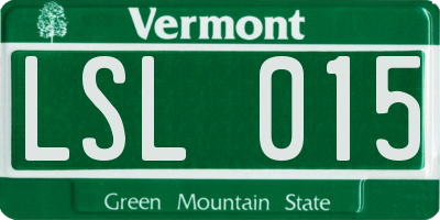 VT license plate LSL015