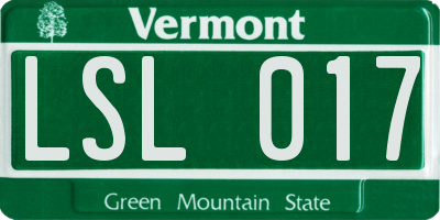VT license plate LSL017