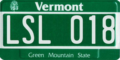 VT license plate LSL018