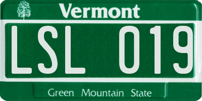 VT license plate LSL019