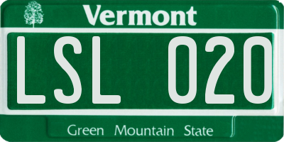 VT license plate LSL020