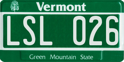 VT license plate LSL026