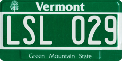 VT license plate LSL029