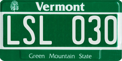 VT license plate LSL030