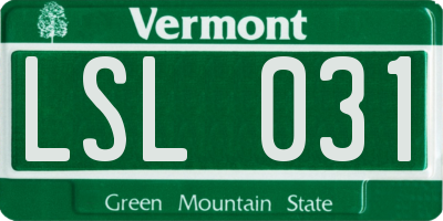 VT license plate LSL031