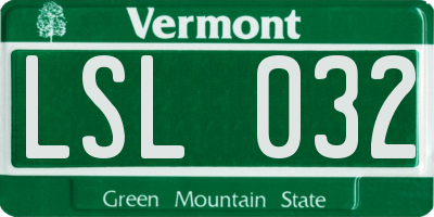 VT license plate LSL032