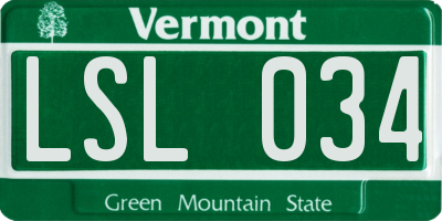 VT license plate LSL034