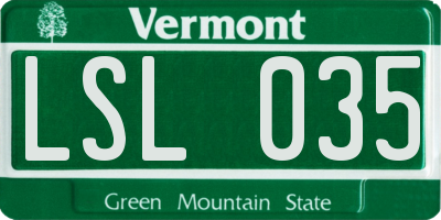 VT license plate LSL035