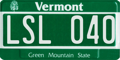 VT license plate LSL040