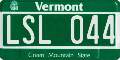 VT license plate LSL044