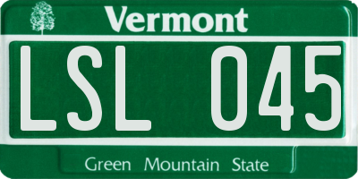 VT license plate LSL045
